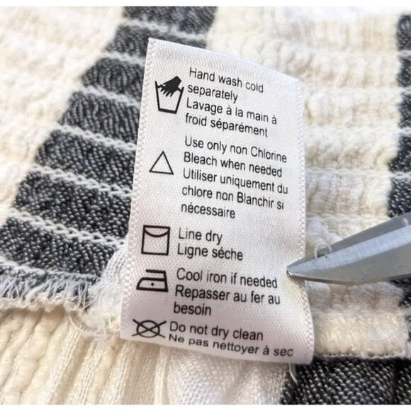 L*SPACE Swim Izzy Beach Bum Strip Print Cover-Up Gray & Soft White Striped Sz S - Picture 5 of 8